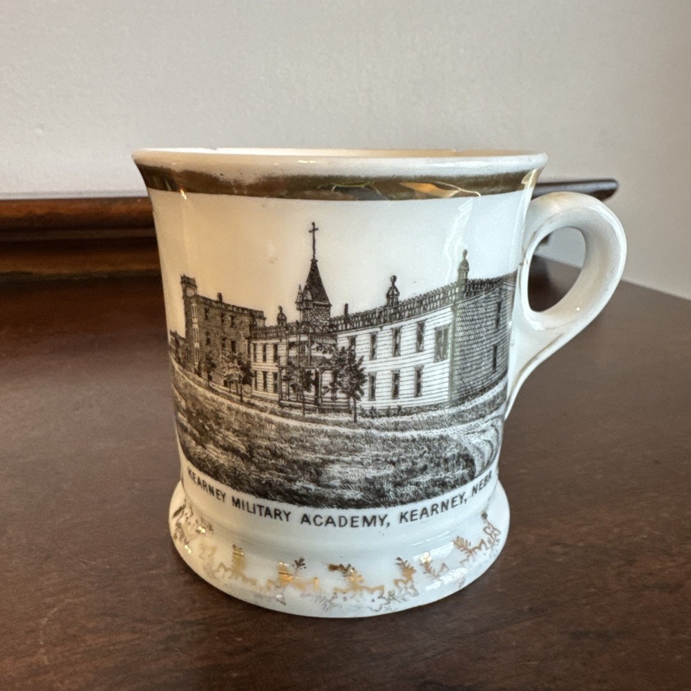 Antique Kearney Military Academy - Nebraska Cup Souvenir - Made In Austria
